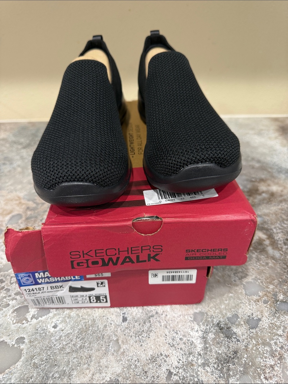 Skechers Black Slip-On GOwalk Athletic Shoes